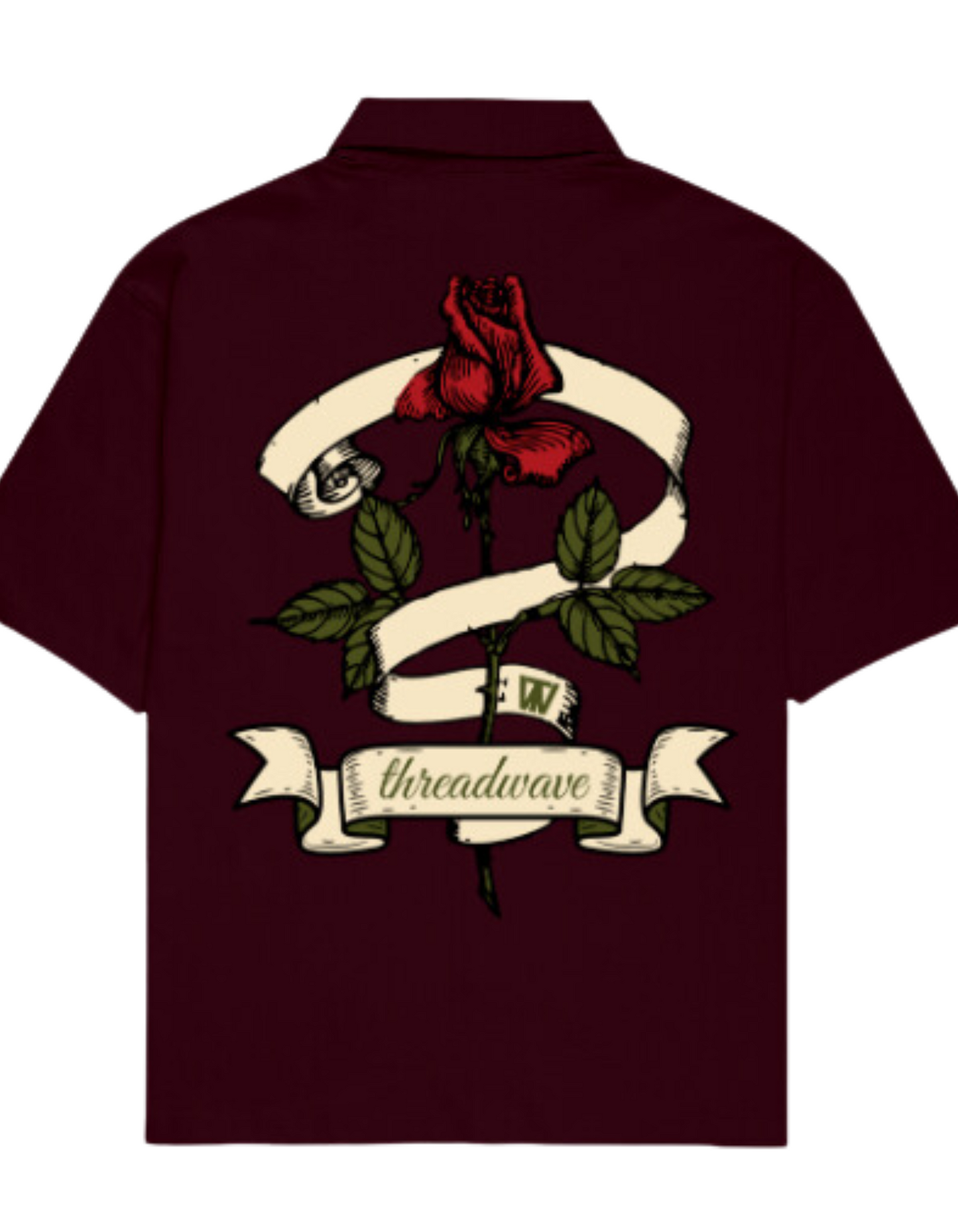 Maroon rose shirt